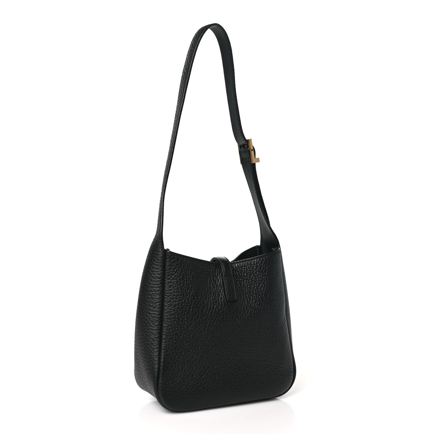 Grained Calfskin Baby Le 5 A 7 Supple Hobo Black