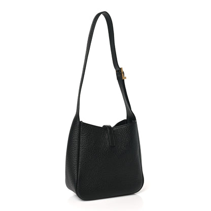 Saint Laurent Grained Calfskin Baby Le 5 A 7 Supple Hobo Black 4 of 11