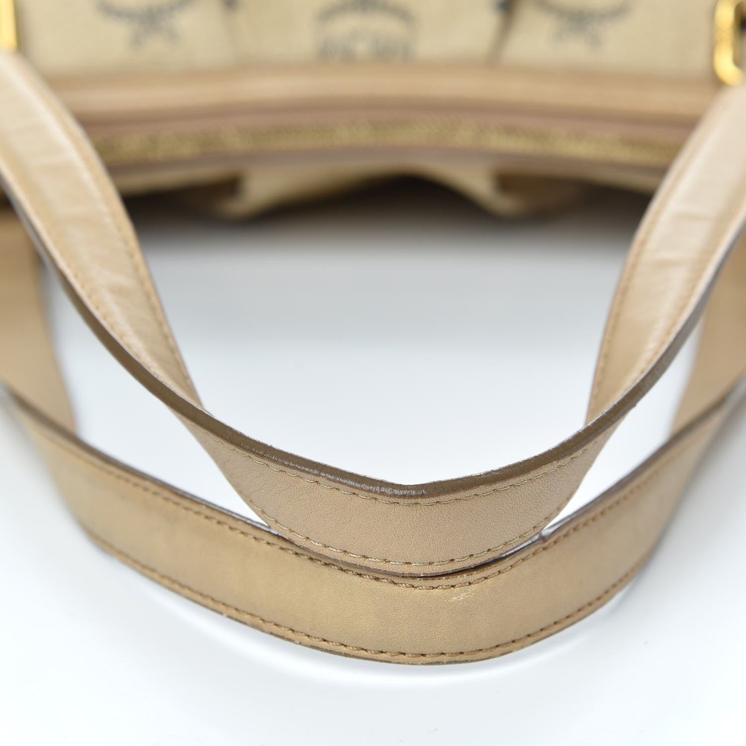 MCM Visetos Medium Essentials Shopper Tote Beige 7 of 13