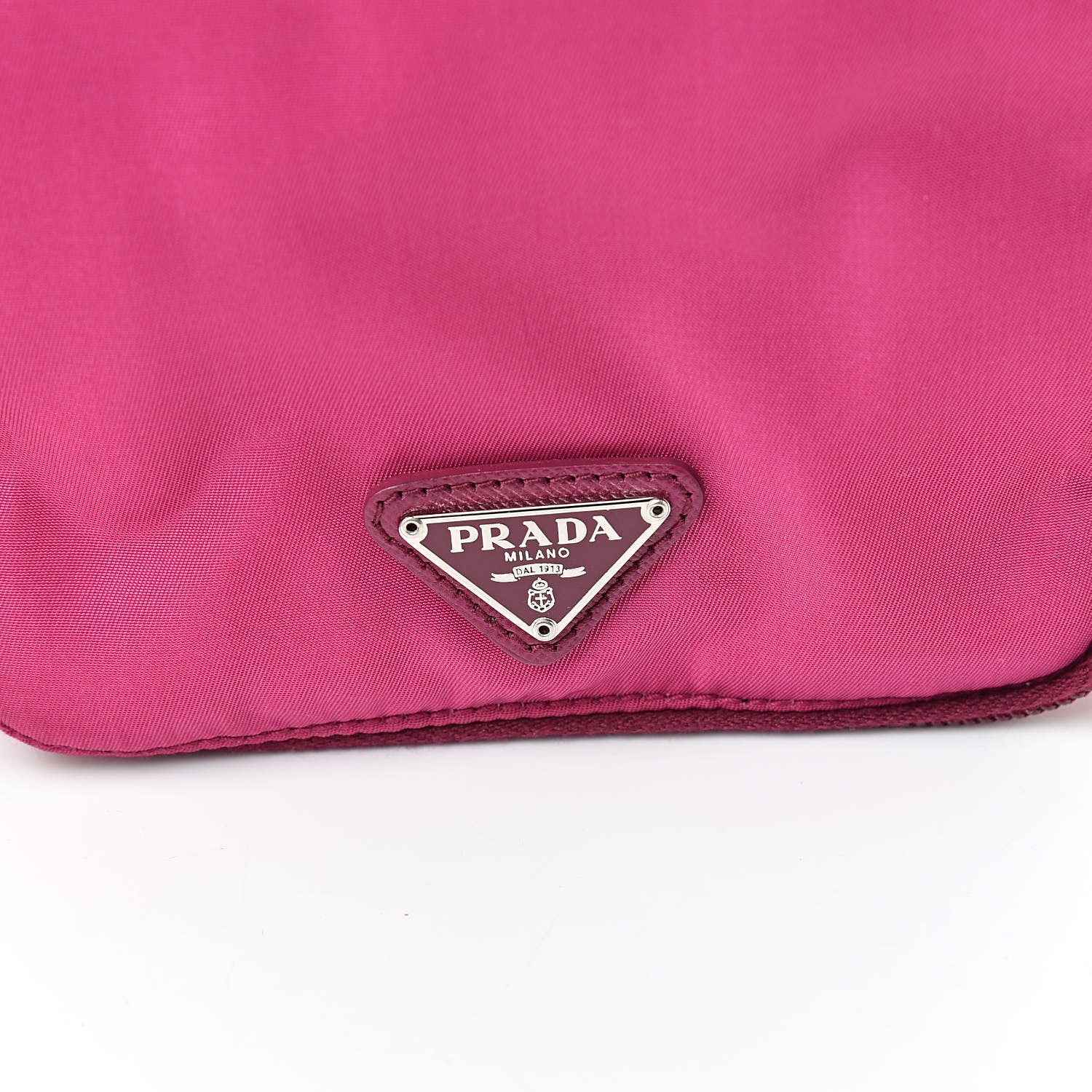 Prada Nylon Vela Cosmetic Case Dark Pink 9 of 10