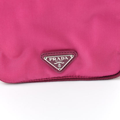 Prada Nylon Vela Cosmetic Case Dark Pink 9 of 10