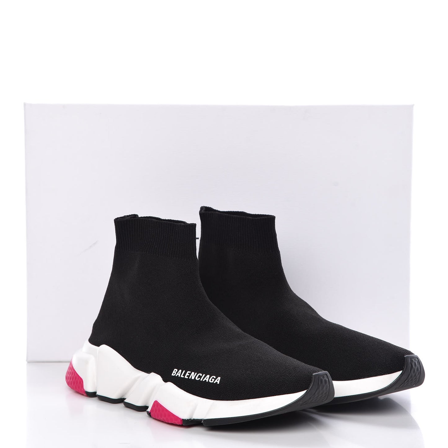 Neoprene Knit Womens Speed Sneakers 39 Black Pink