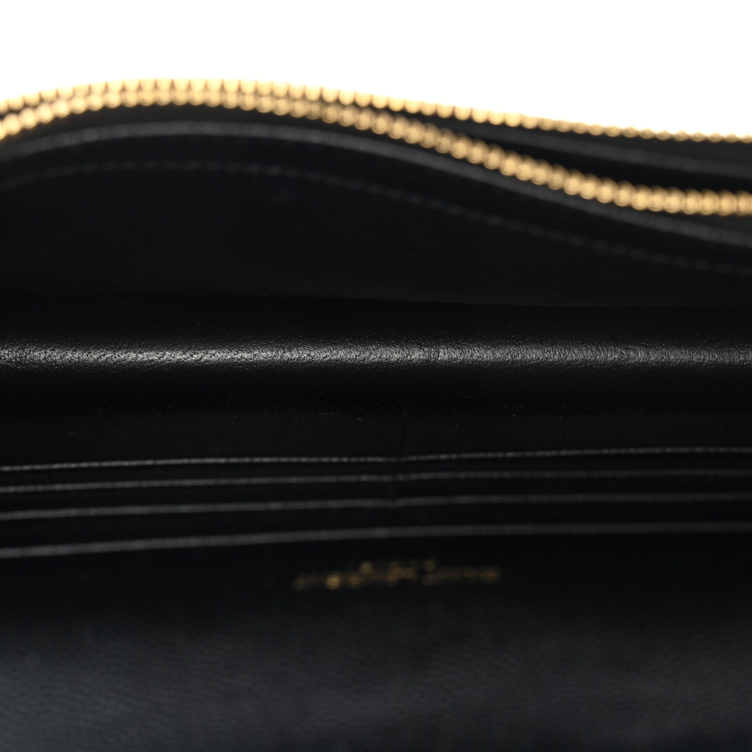 Saint Laurent Grain De Poudre Matelasse Chevron Monogram Envelope Chain Wallet Black 5 of 10