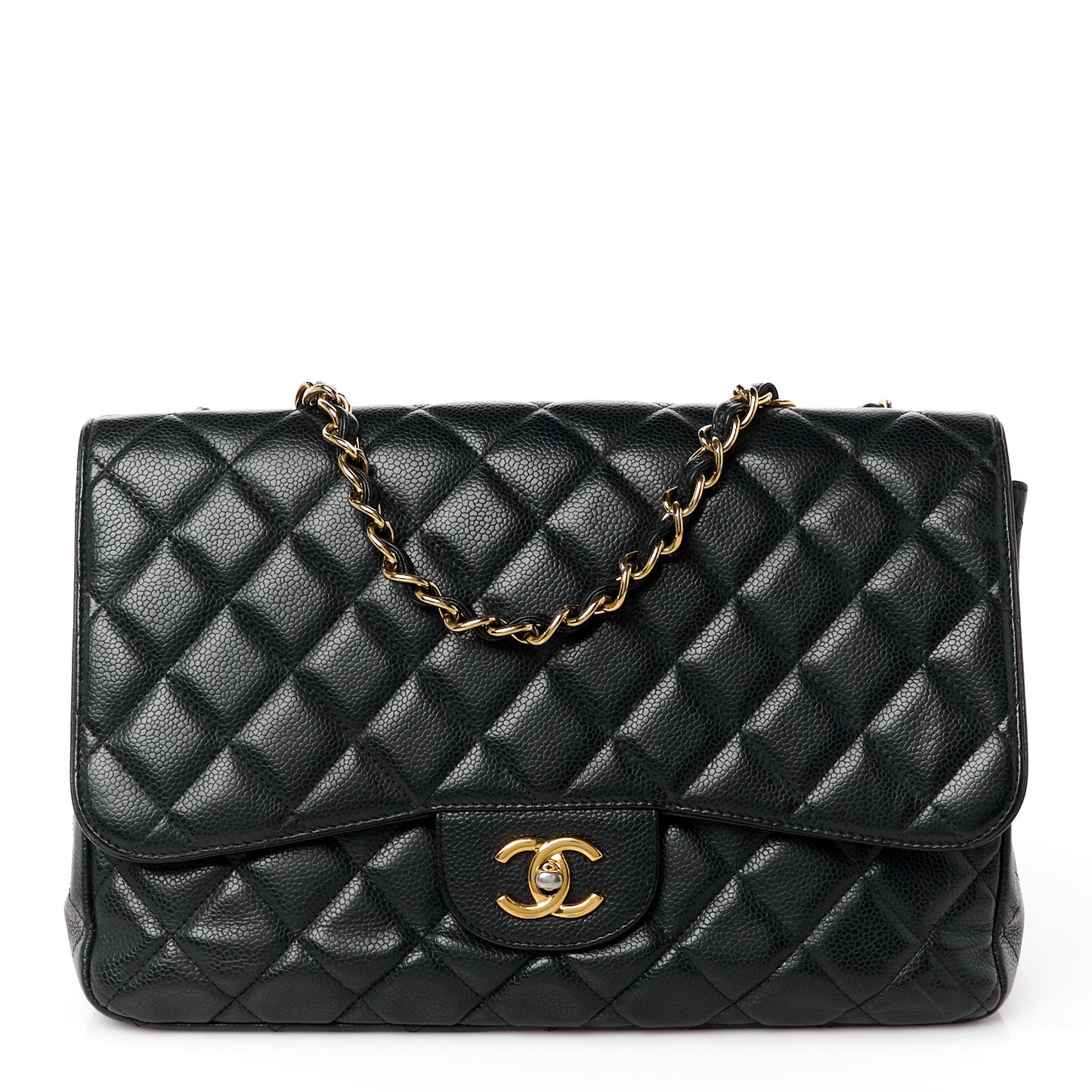 Caviar Quilted Jumbo Single Flap Black