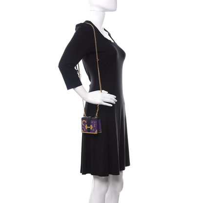 Prada Saffiano Astrology Mini Cahier Bag Viola Black 2 of 12