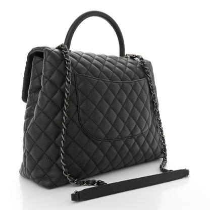 Chanel Caviar Quilted Large Coco Handle Flap  Black 3 of 12