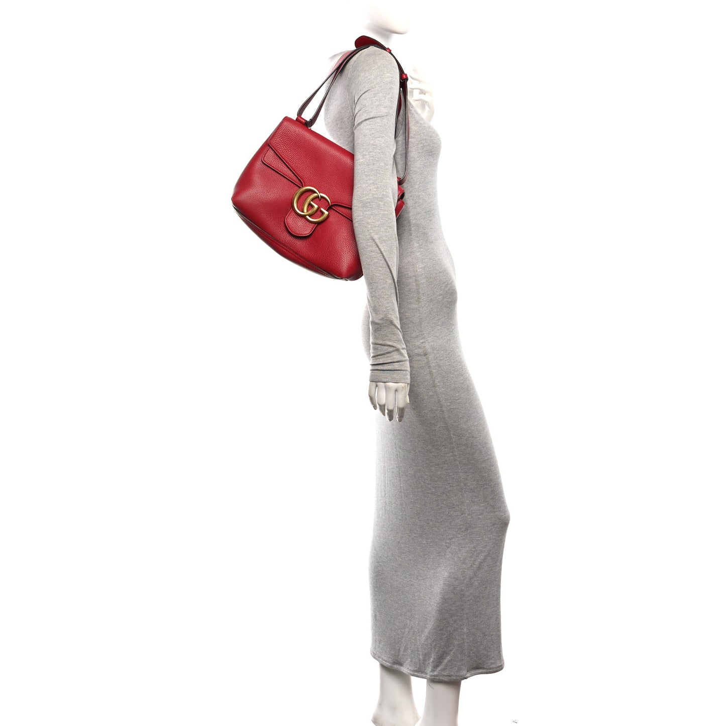 Cellarius Calfskin GG Marmont Shoulder Bag Vulcanic Red