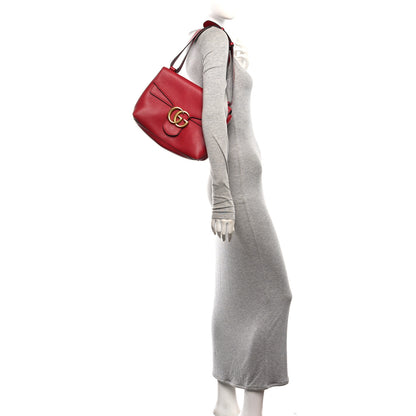 Gucci Cellarius Calfskin GG Marmont Shoulder Bag Vulcanic Red 2 of 11