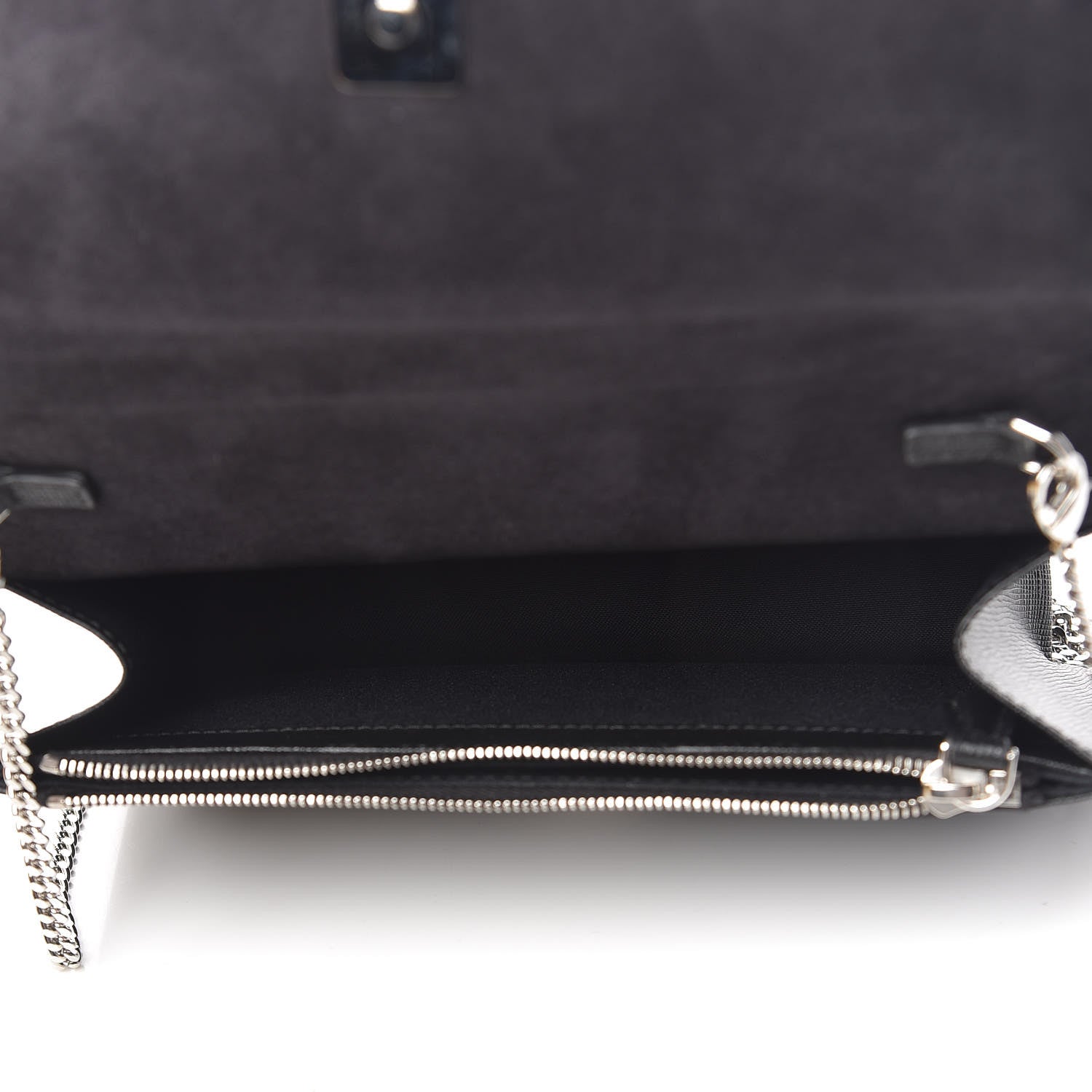 Fendi Vitello Elite Mink Fur Studded Karlito Tube Wallet on Chain Black 5 of 11