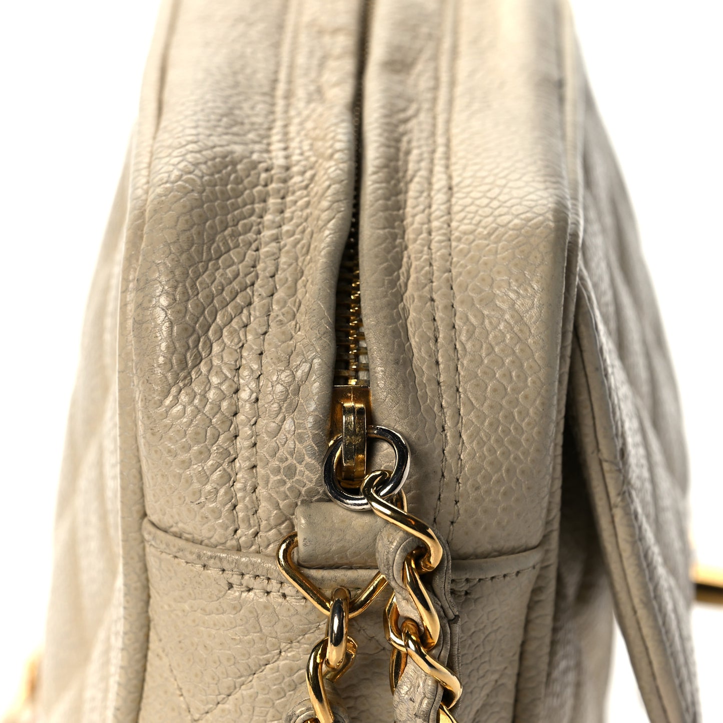 Caviar Quilted Camera Case Beige Clair