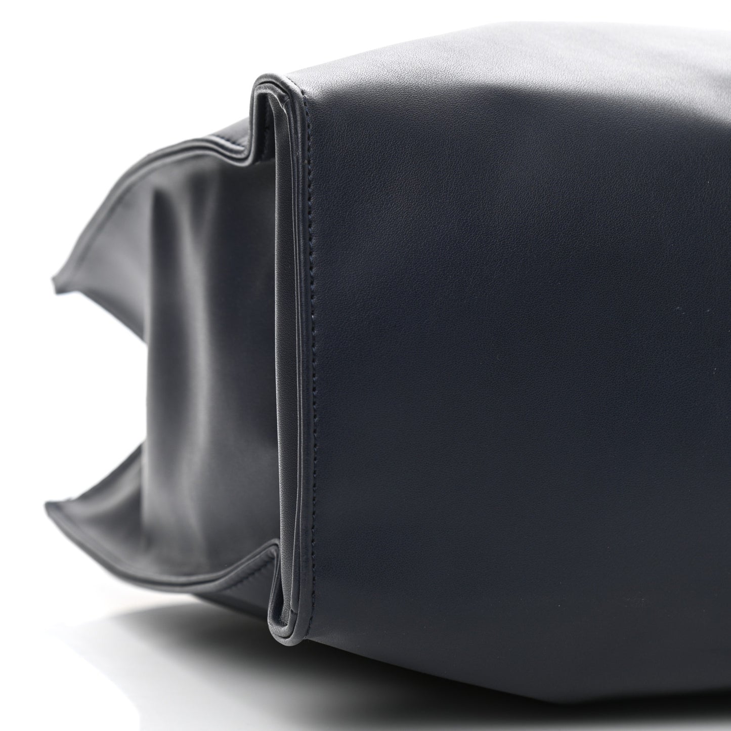 Vegan Leather Medium Shopping Bag Navy