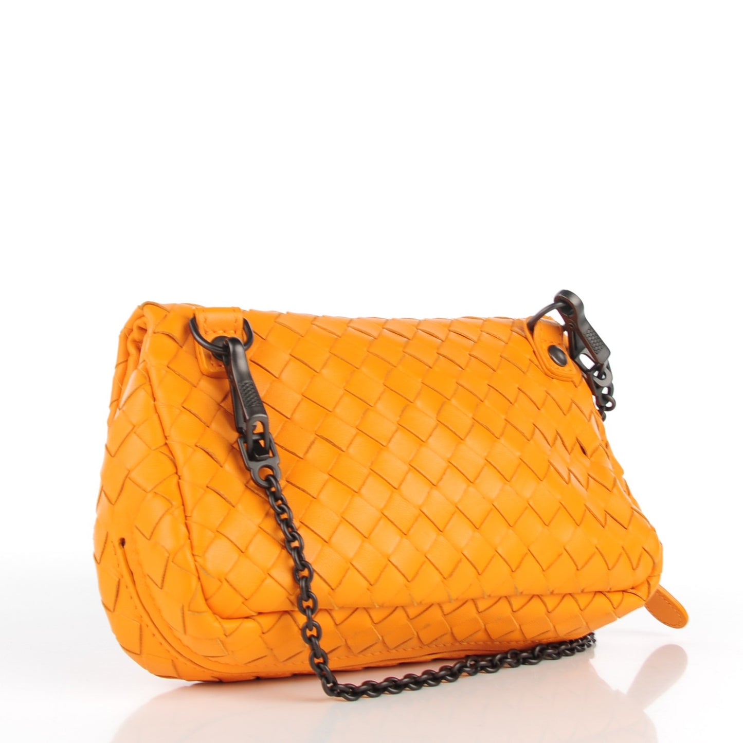 Nappa Intrecciato Mini Chain Messenger Sapphire