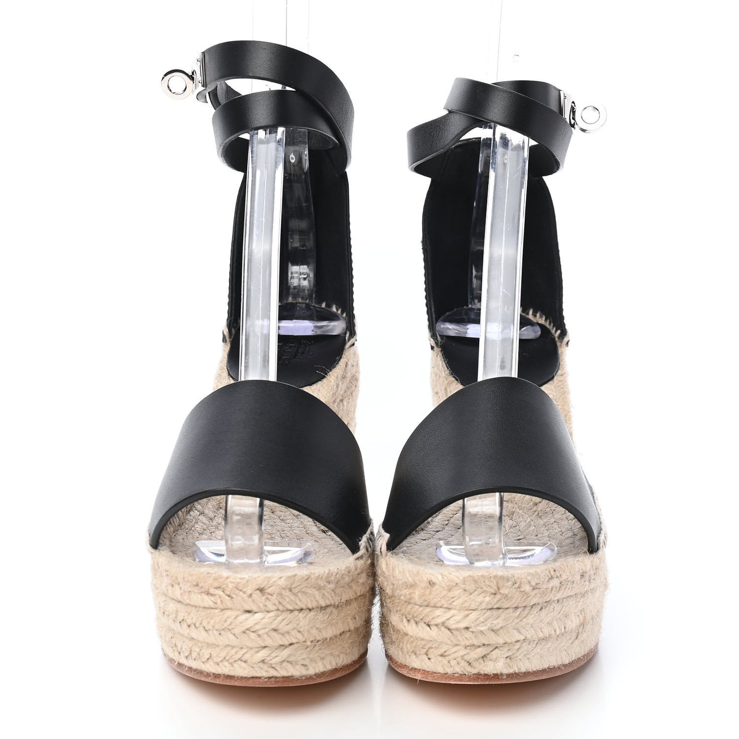 Calfskin Tipoli Espadrille Wedges 36 Black
