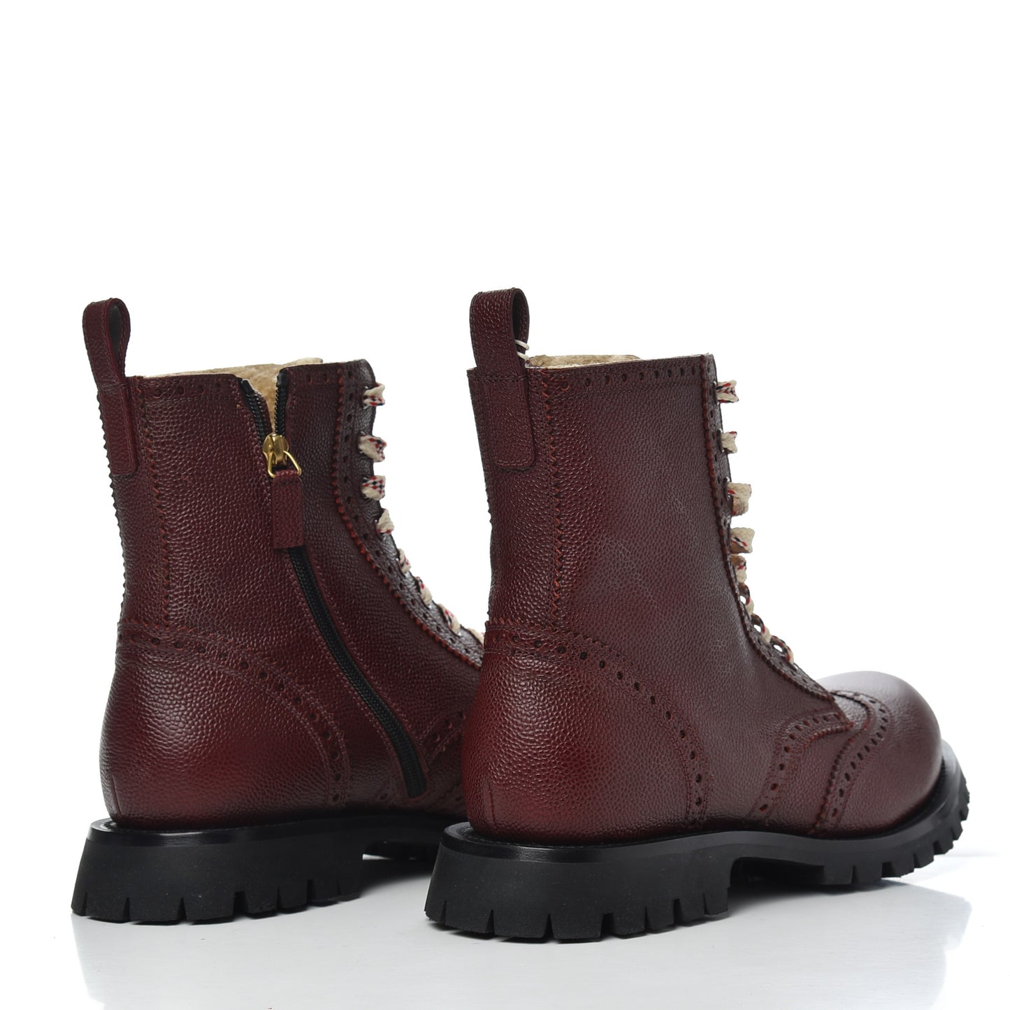 Grained Calfskin Mens Arley Boots 10 Burgundy