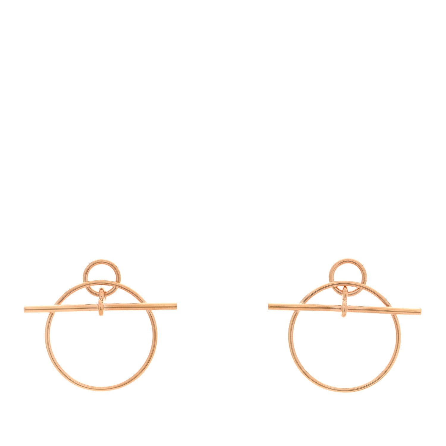 Hermes 18K Rose Gold PM Loop Earrings 1 of 5