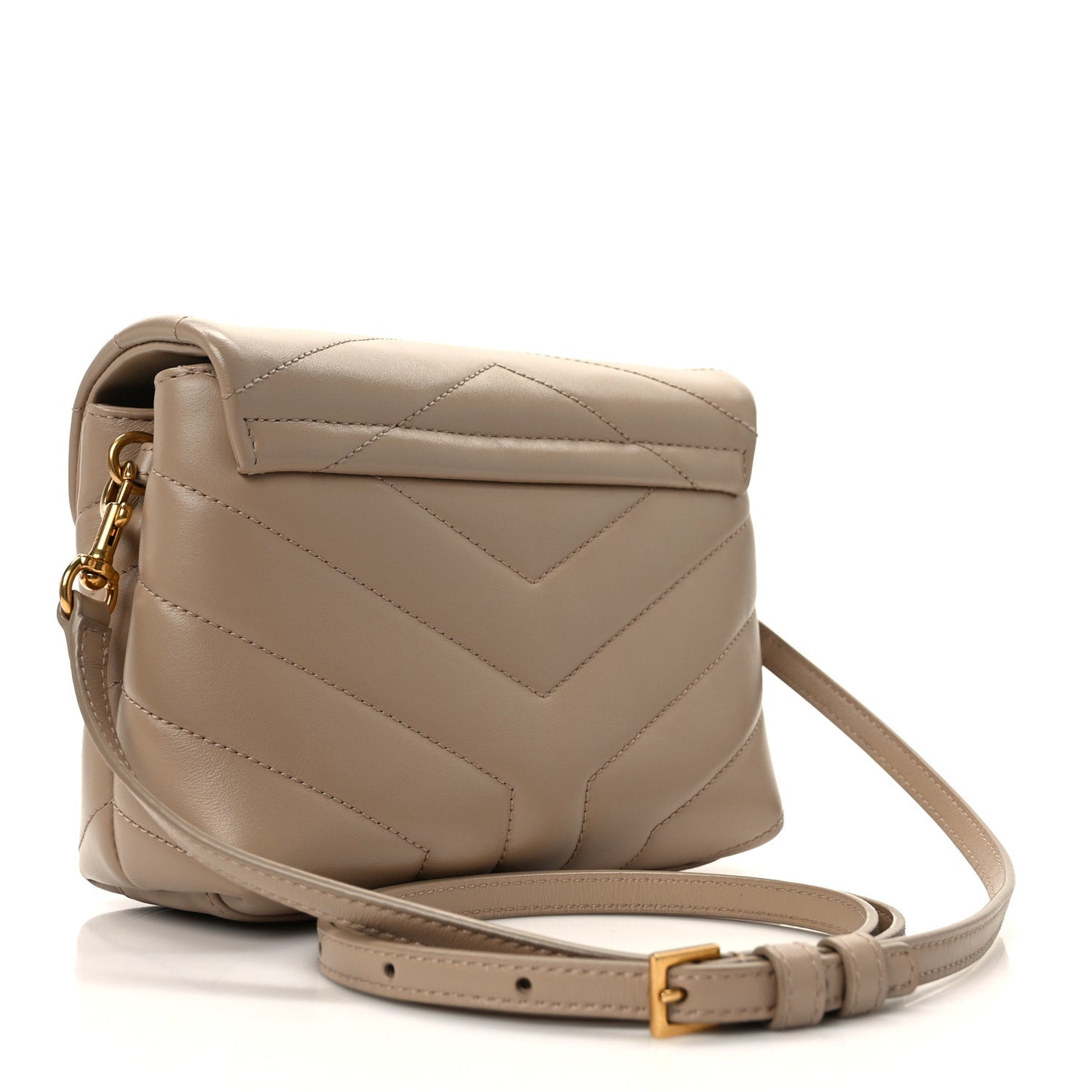 Calfskin Y Quilted Monogram Toy Loulou Crossbody Bag Dark Beige