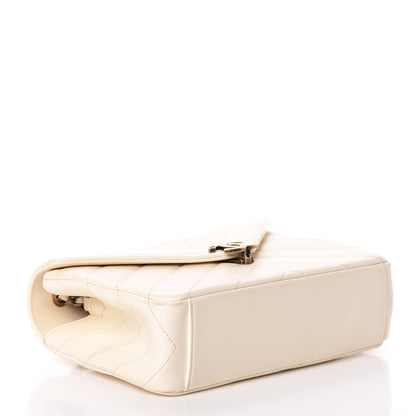 Chanel Lambskin Chevron Quilted Envelope Flap White 4 of 21