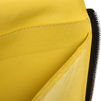 Celine Drummed Calfskin Zip Around Organizer Wallet Black Citron 7 of 12
