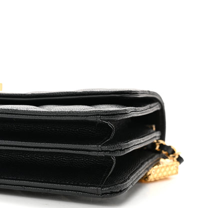 Chanel Shiny Caviar Quilted Flap Charm Wallet On Chain WOC Black 12 of 13