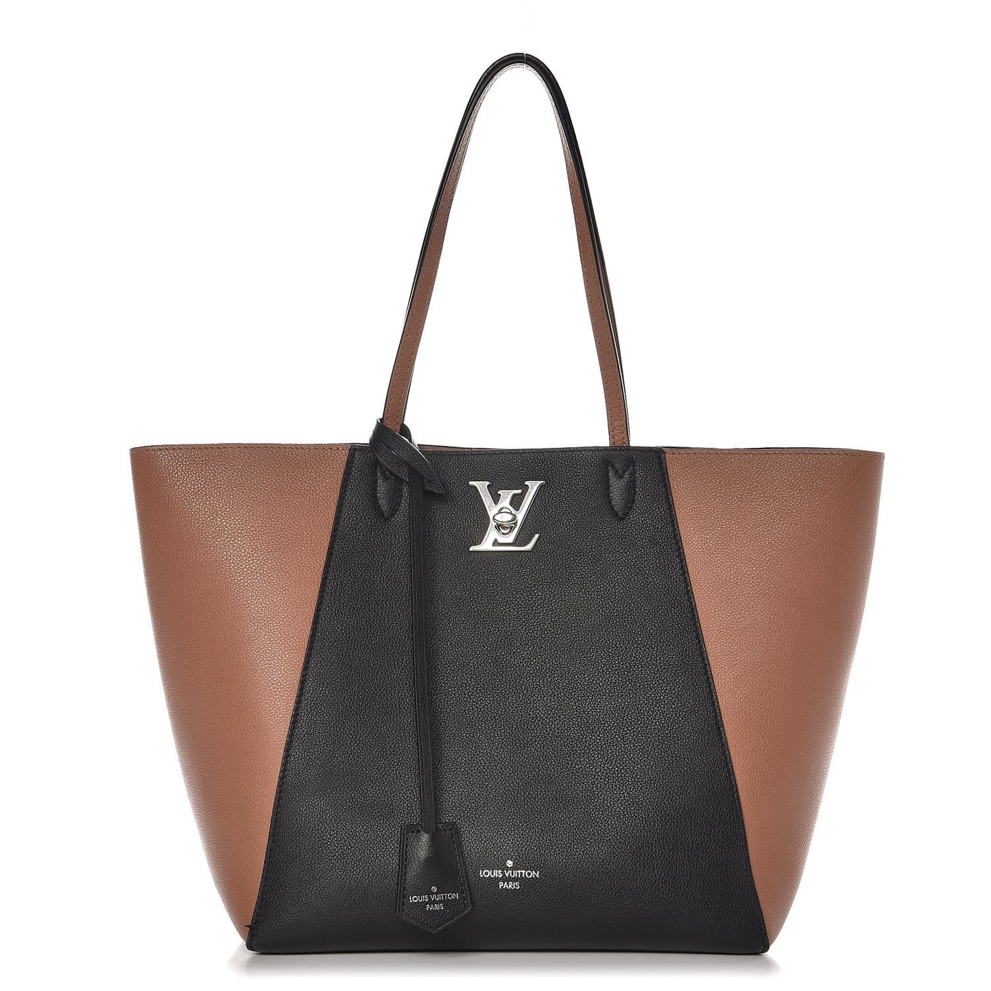 Calfskin Lockme Cabas Bois de Rose Black