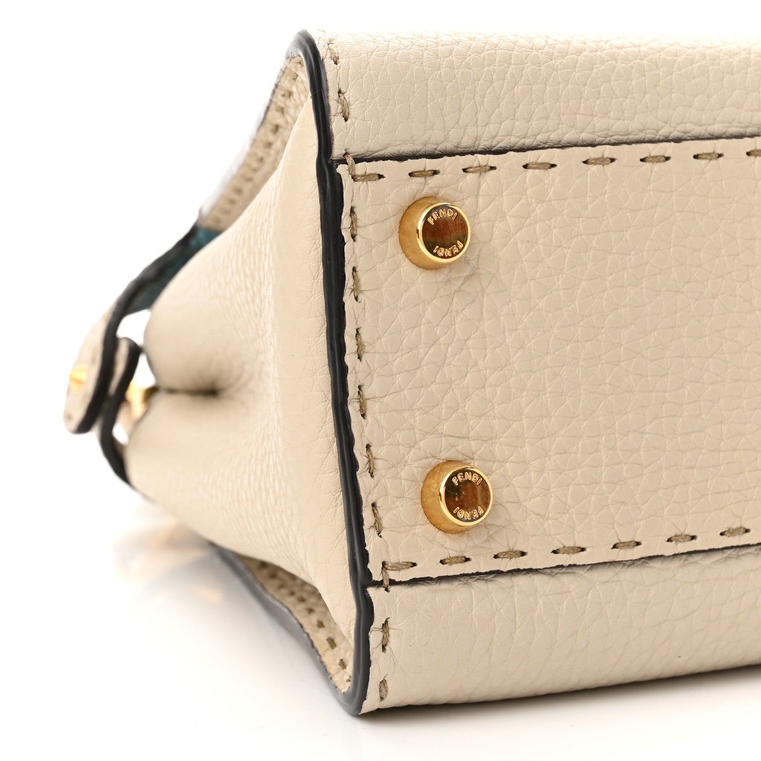 Fendi Cuoio Romano Selleria Medium Peekaboo Iconic Essentially Satchel Latte Laguna Tortora 8 of 9
