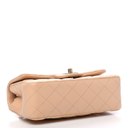 Chanel Lambskin Quilted Mini Rectangular Flap Beige 3 of 8