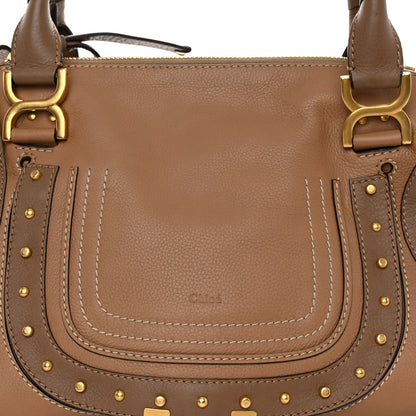 Chloe Calfskin Studded Medium Marcie Satchel Nut 7 of 9