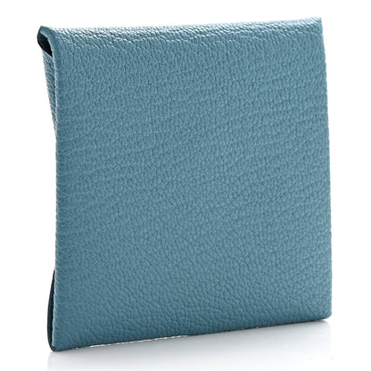 Hermes Chevre Mysore Bastia Coin Purse Bleu Aztec 3 of 9