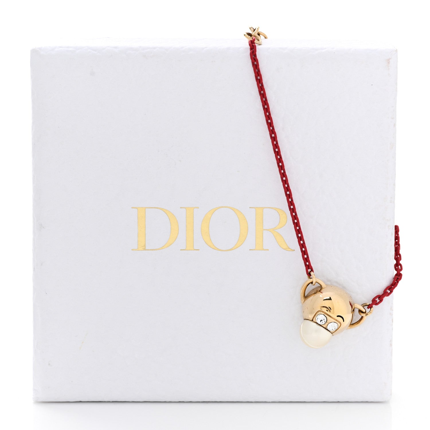 Christian Dior Crystal Pearl Diorelita Chinese New Year Monkey Bracelet Red 6 of 6