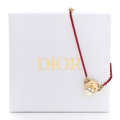 Christian Dior Crystal Pearl Diorelita Chinese New Year Monkey Bracelet Red 6 of 6