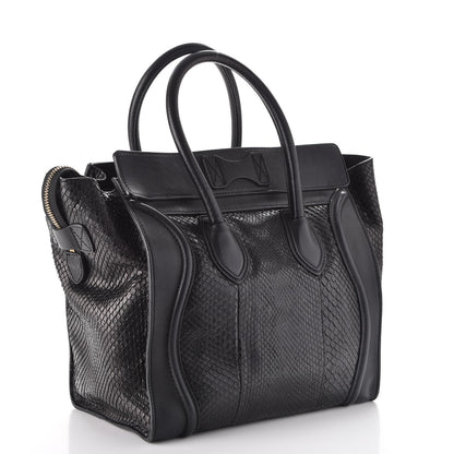 Celine Python Mini Luggage Black 3 of 13