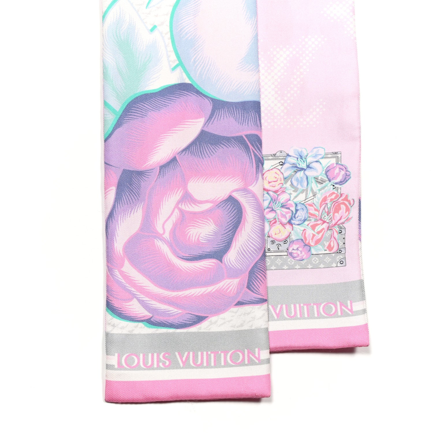 Louis Vuitton Silk Monogram Malle Fleurs Bandeau Mauve 2 of 3