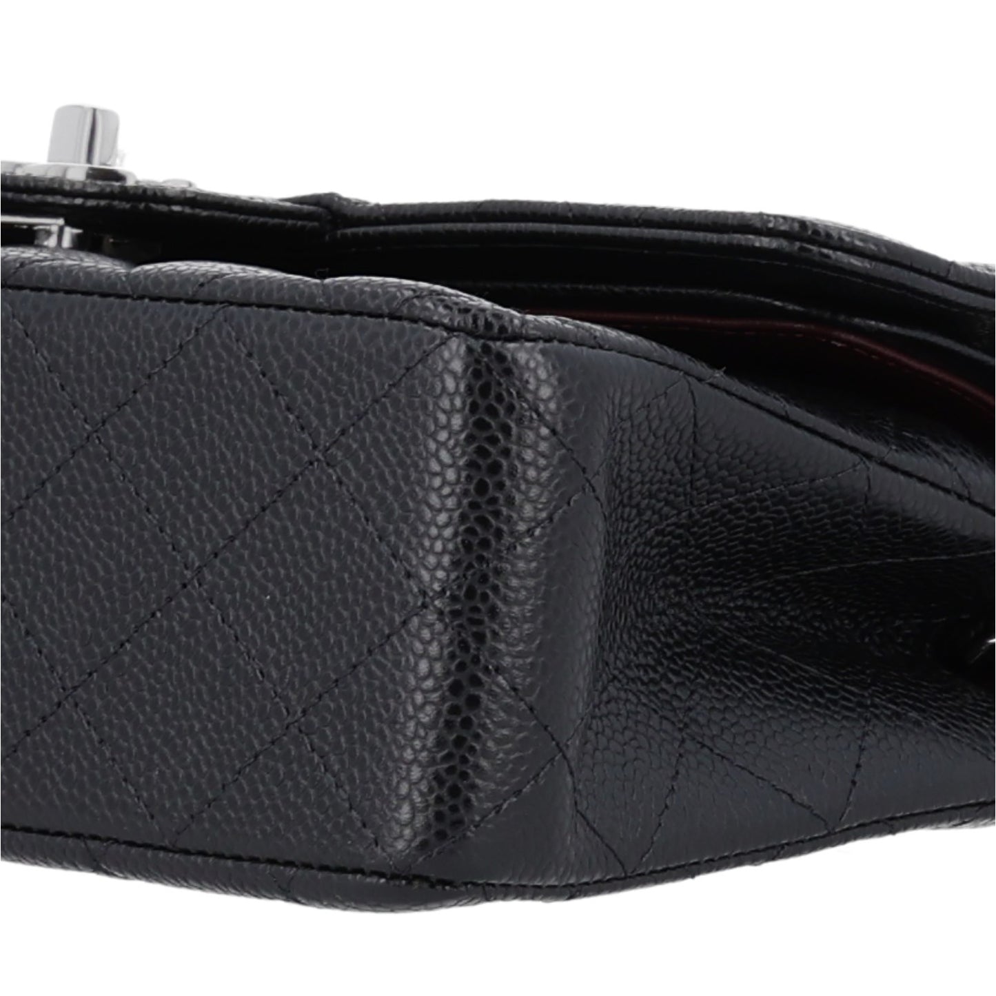 Caviar Quilted Small Double Flap Black