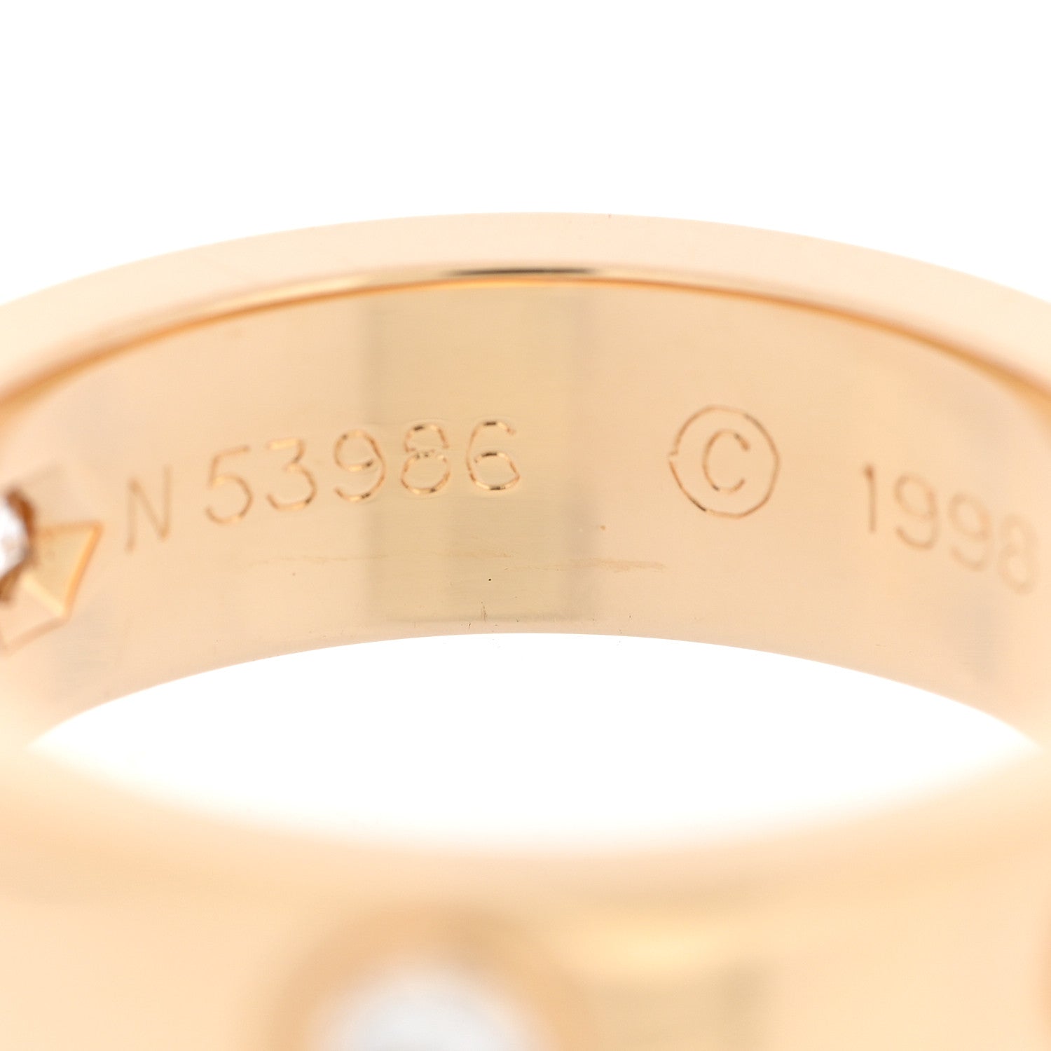 Cartier 18K Yellow Gold 3 Diamond 5.5mm LOVE Ring 49 5 6 of 7