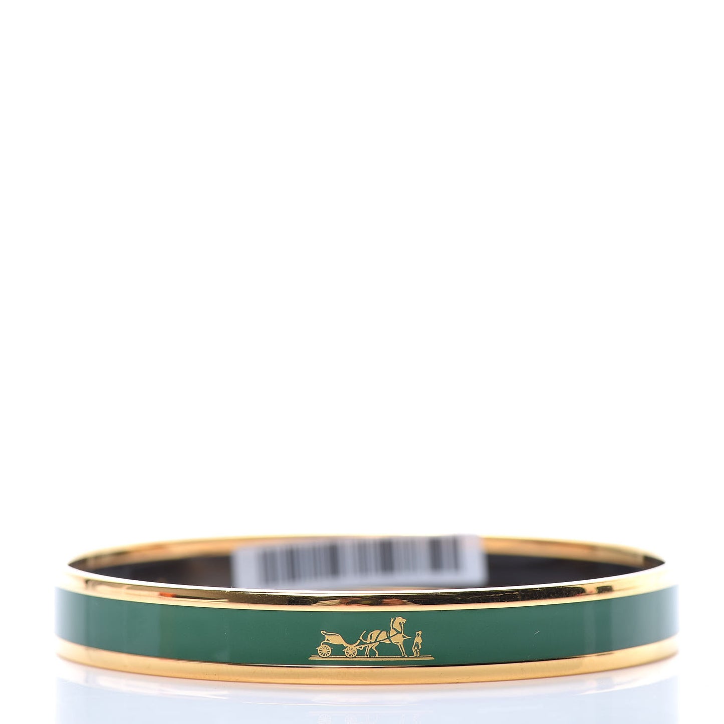 Enamel Printed Narrow Caleche Bracelet 65 Vert Sapin