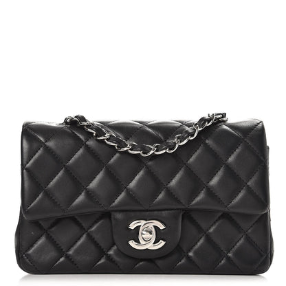 Chanel Lambskin Quilted Mini Rectangular Flap Black 1 of 9