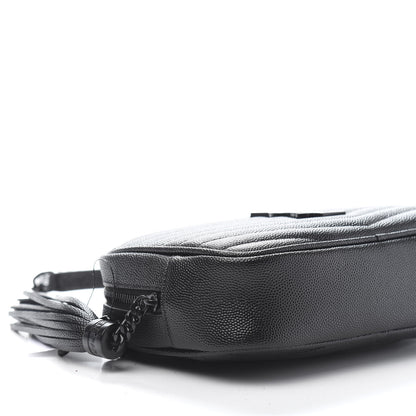 Saint Laurent Grain De Poudre Matelasse Monogram Mini Lou Camera Bag Black 8 of 11