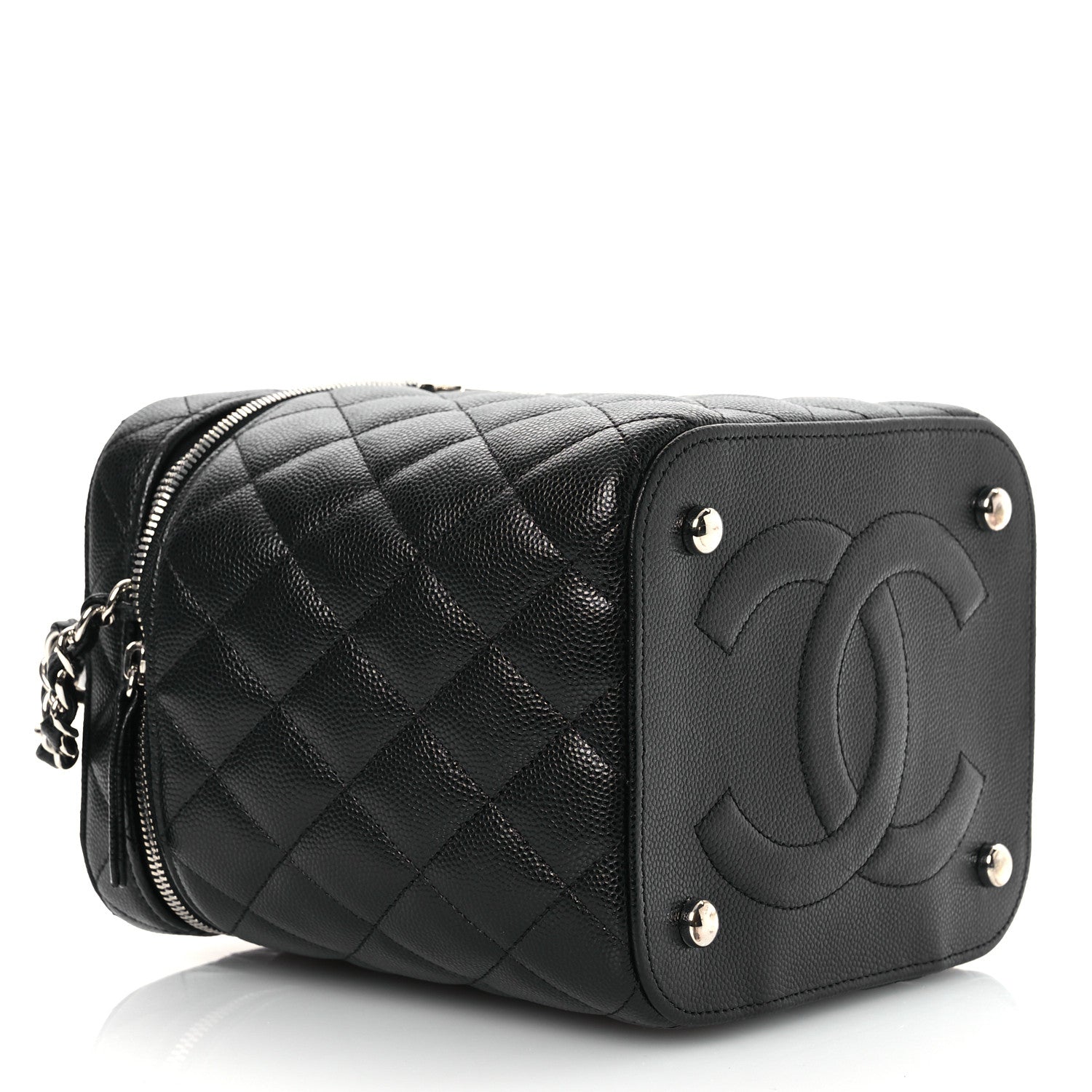 Chanel Caviar Quilted Small Top Handle Vanity Case With Chain Black 4 of 10