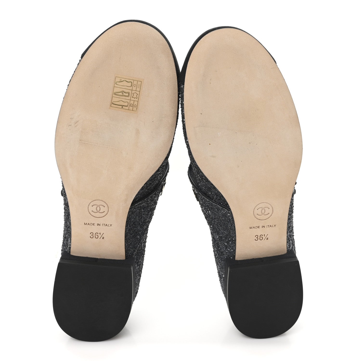Chanel Glitter Grosgrain Cap Toe Mary Jane Flats 36.5 Gray 6 of 9