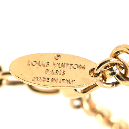 Louis Vuitton Metal Onyx Crystal Padlock And Key Pendant Necklace Gold Black 5 of 6