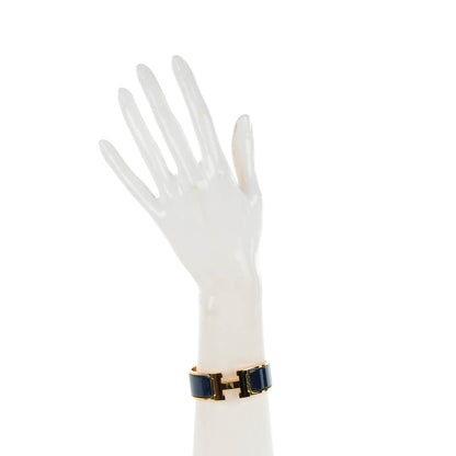 Hermes Enamel Wide Clic Clac H Bracelet PM Indigo 2 of 5