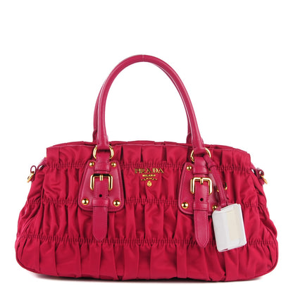 Prada Tessuto Nylon Gaufre Shopping Satchel Ibisco 1 of 10