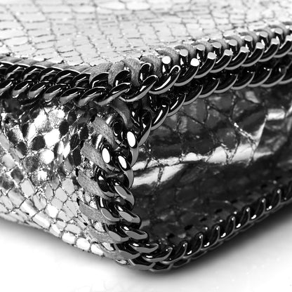 Stella McCartney Metallic Alter Snakeskin Falabella Crossbody Bag Silver 10 of 11
