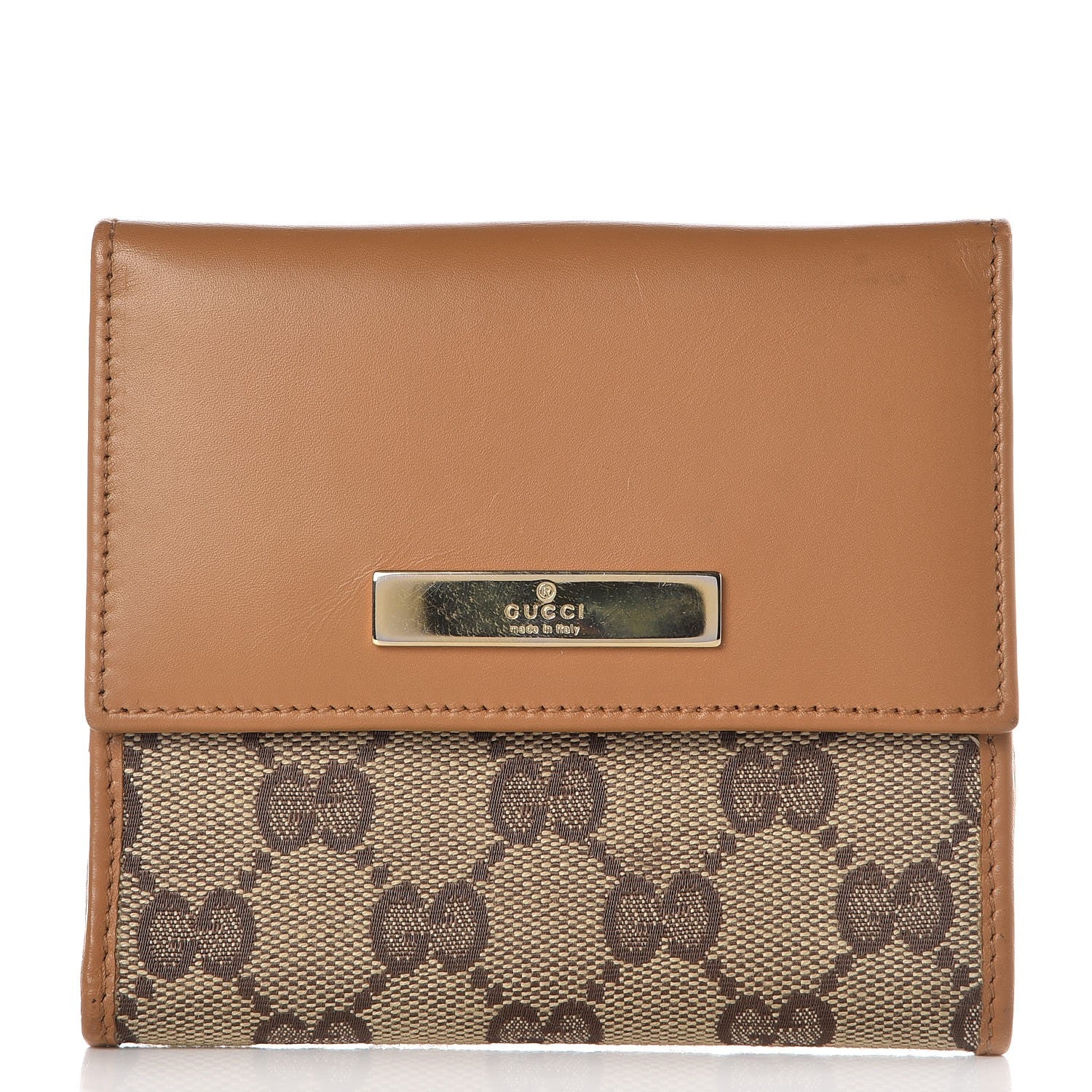 Gucci Monogram Compact French Flap Wallet Camel 1 of 8