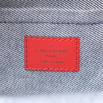 Louis Vuitton Denim Damier Monogram Patchwork Palm Springs Backpack Mini Blue Rouge 6 of 10