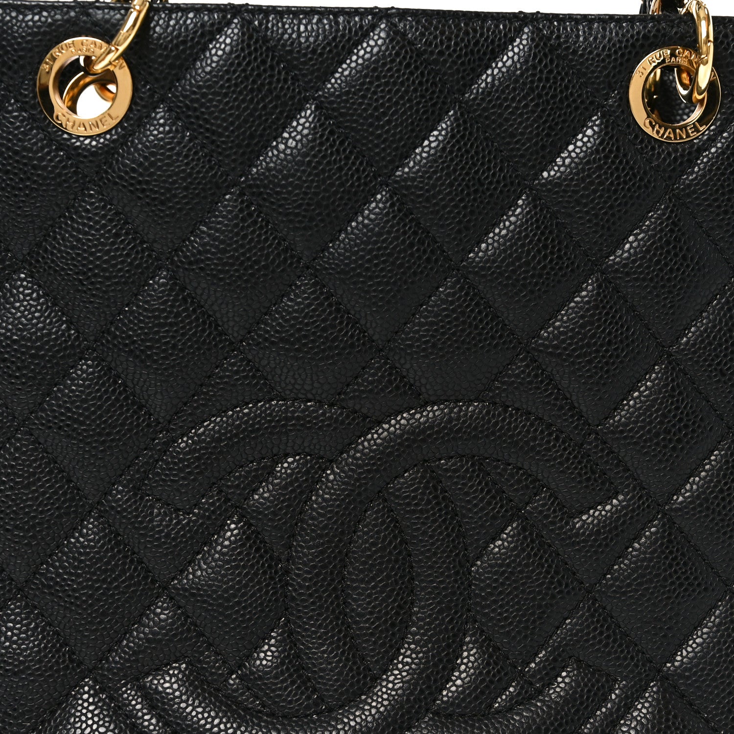 Chanel Caviar Quilted Petit Shopping Tote PST Black 7 of 9
