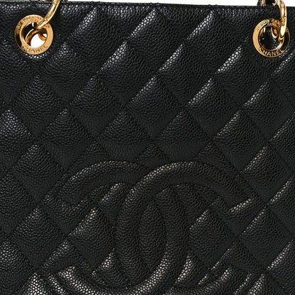 Chanel Caviar Quilted Petit Shopping Tote PST Black 7 of 9