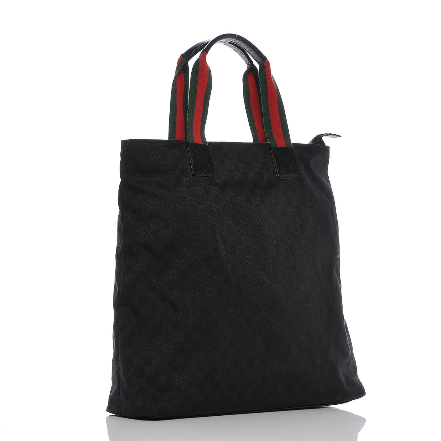 Nylon Monogram Large Web Handle Vertical Tote Black