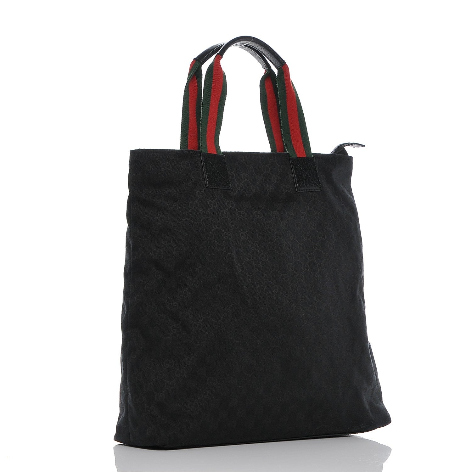 Gucci Nylon Monogram Large Web Handle Vertical Tote Black 3 of 7