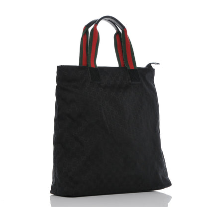 Gucci Nylon Monogram Large Web Handle Vertical Tote Black 3 of 7